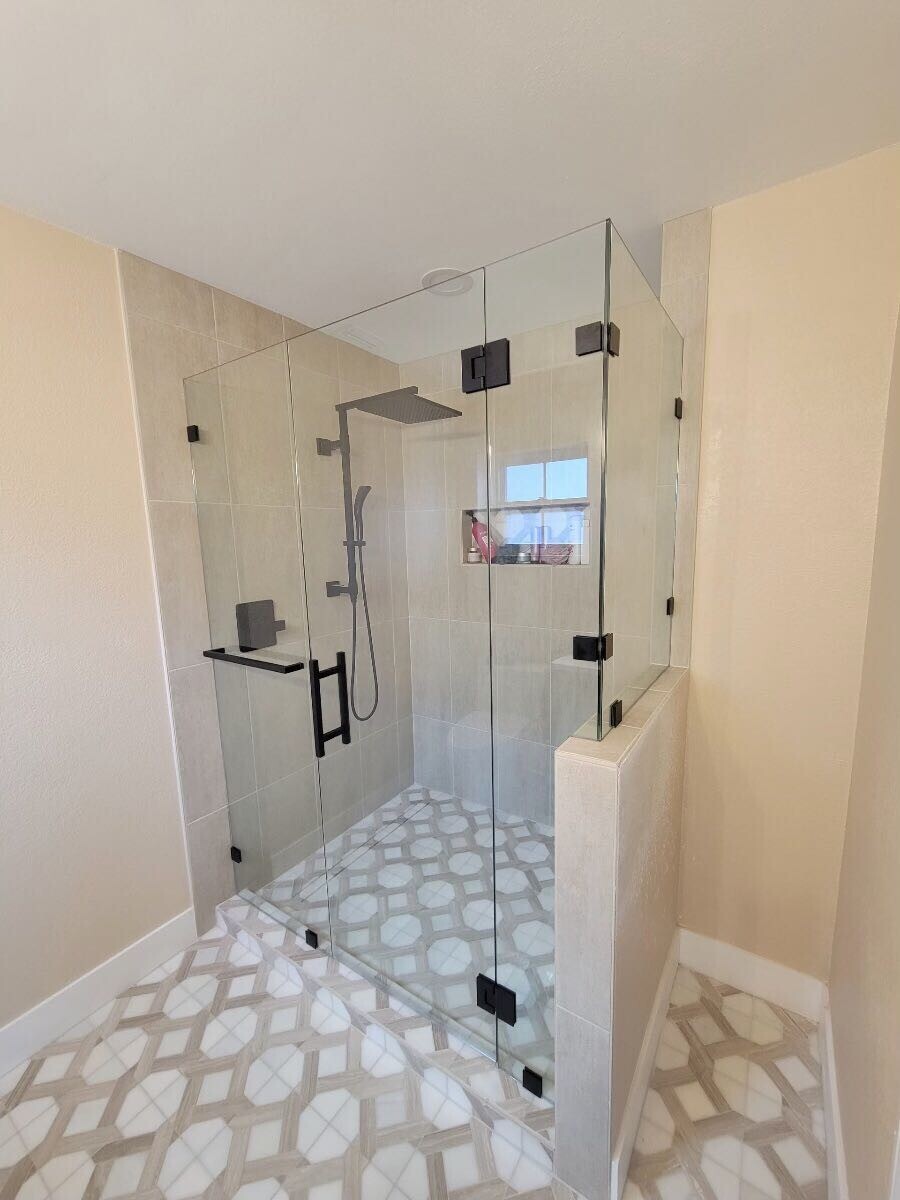 beige shower remodel
