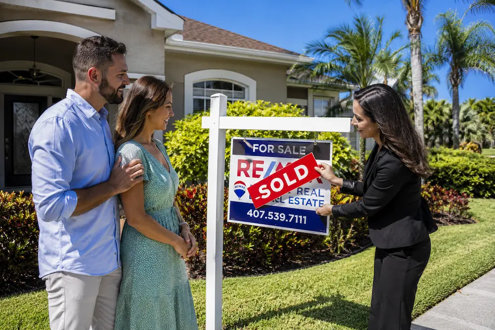couple selling their home after a kitchen remodel