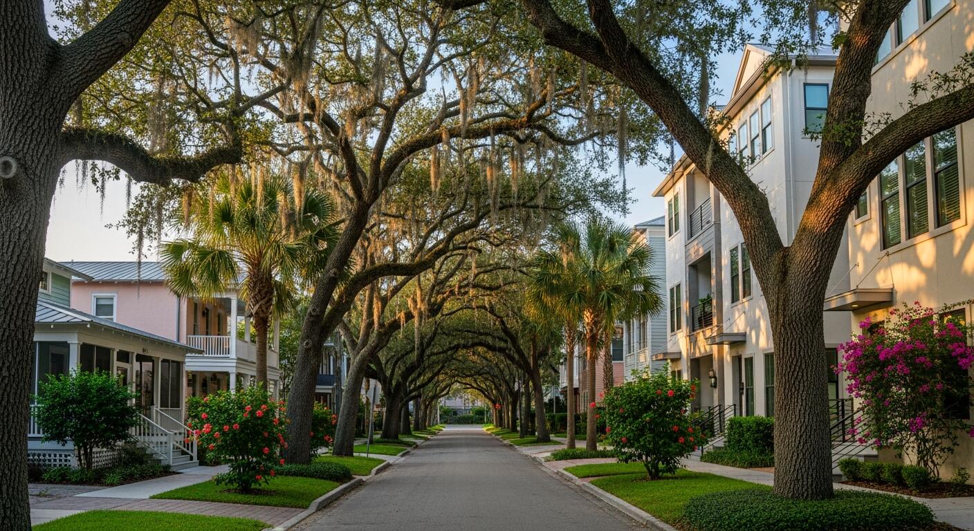 Tree-canopy street in a South Tampa neighborhood (Hyde Park / Davis Islands style) showing the historic homes CMK Construction remodels