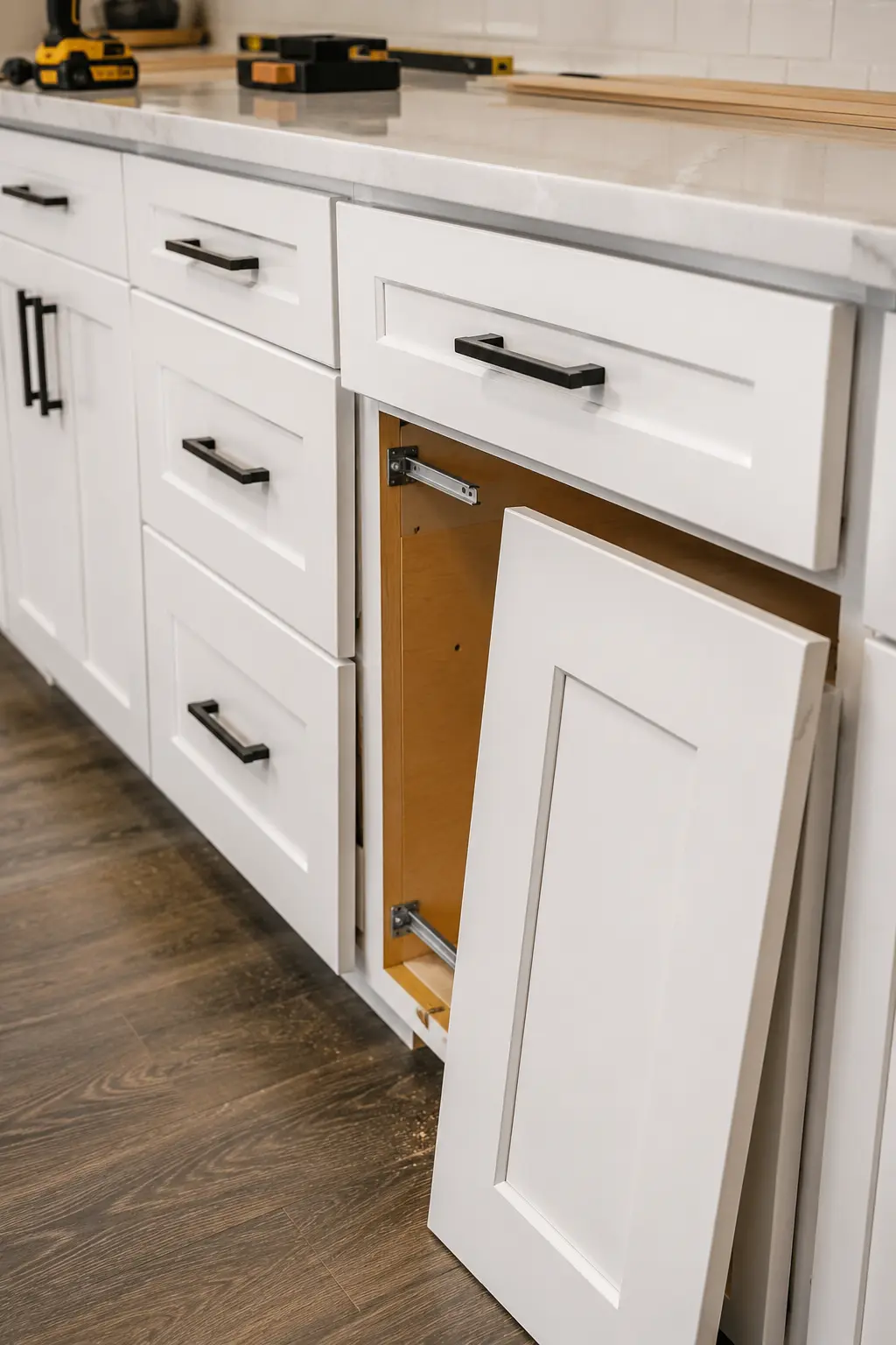 Cabinet refacing and refinishing project by CMK Construction in Tampa