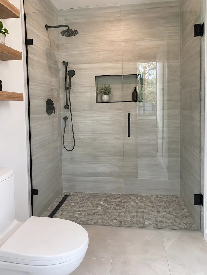Tub-to-shower conversion completed by CMK Construction in Tampa