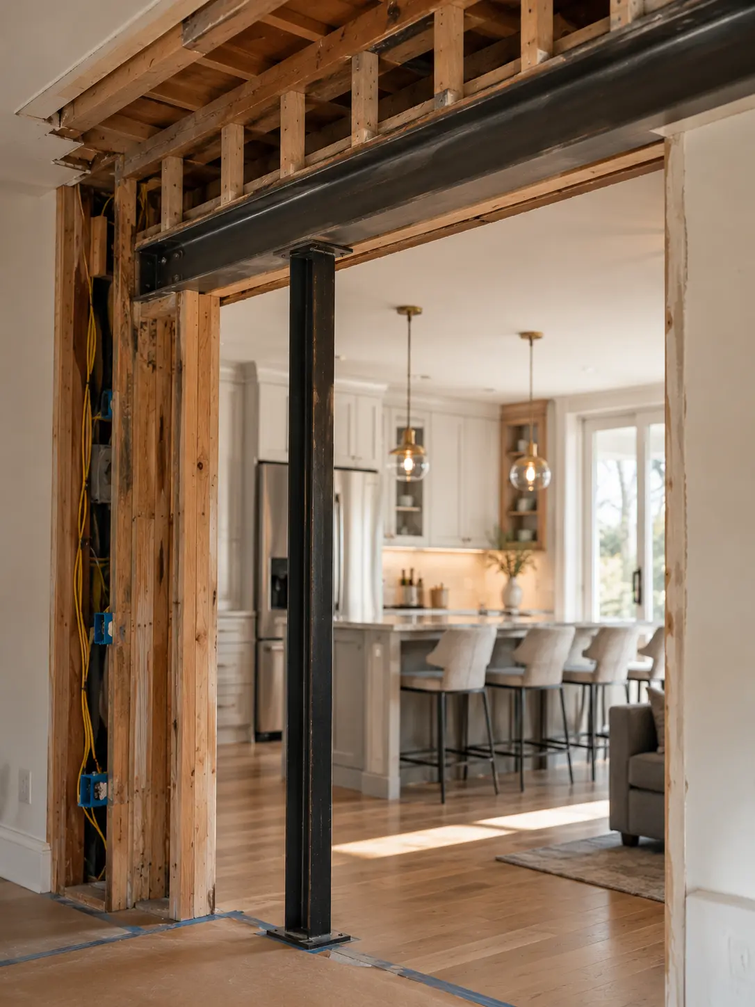 Open-concept kitchen layout remodel by CMK Construction in Tampa